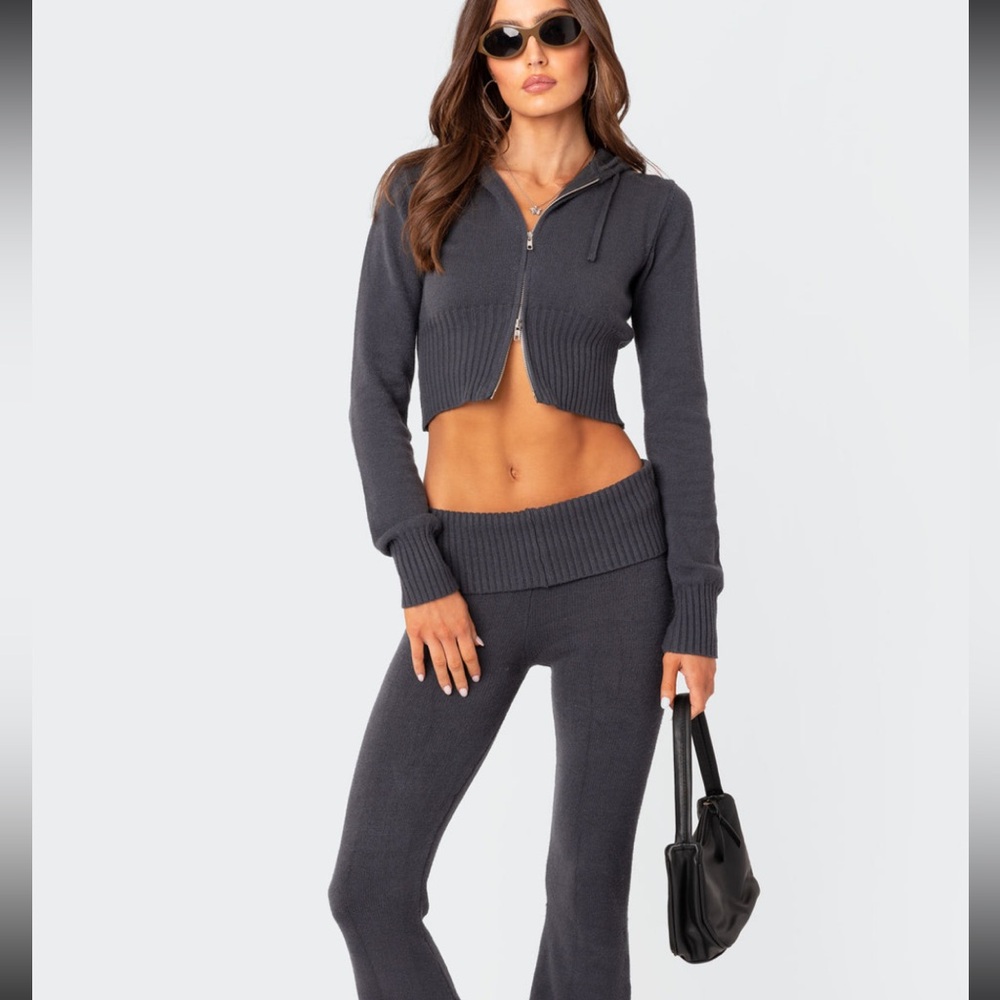 knitted hooded lounge set*